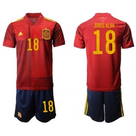 Spanje Jordi Alba 18 Kind Thuis Tenue EK 2020